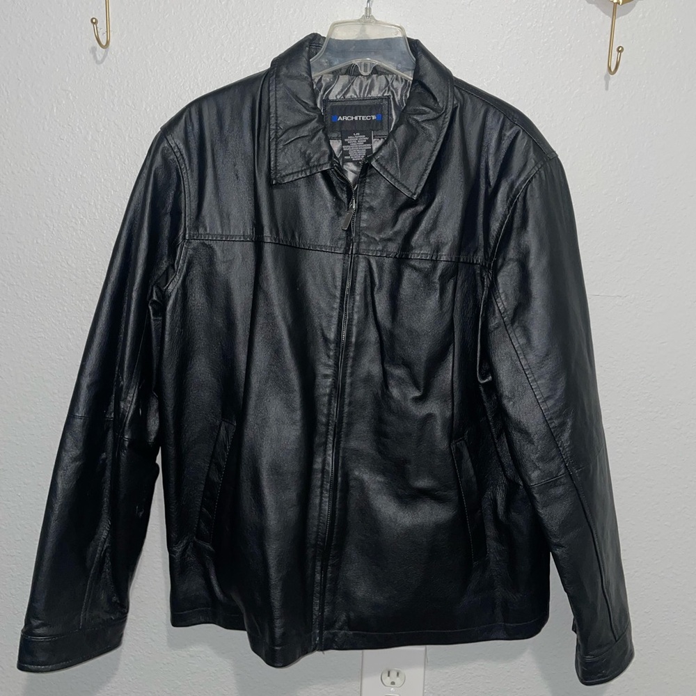 Real leather vintage oversized jacket